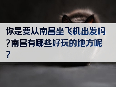 你是要从南昌坐飞机出发吗？南昌有哪些好玩的地方呢？