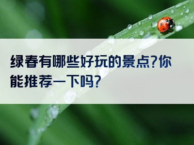 绿春有哪些好玩的景点？你能推荐一下吗？