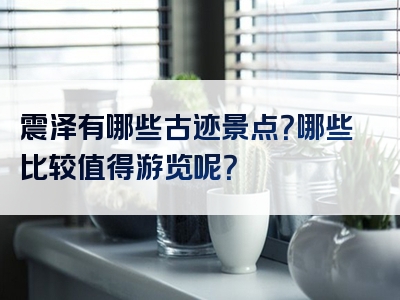 震泽有哪些古迹景点？哪些比较值得游览呢？