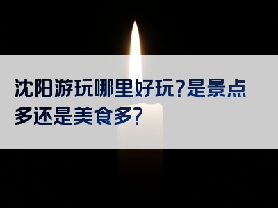 沈阳游玩哪里好玩？是景点多还是美食多？