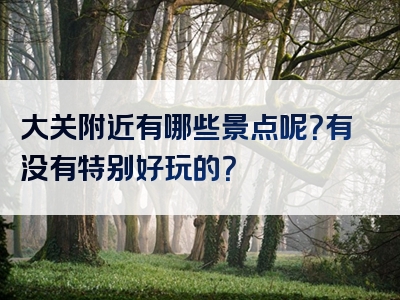 大关附近有哪些景点呢？有没有特别好玩的？