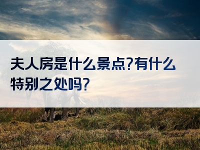 夫人房是什么景点？有什么特别之处吗？
