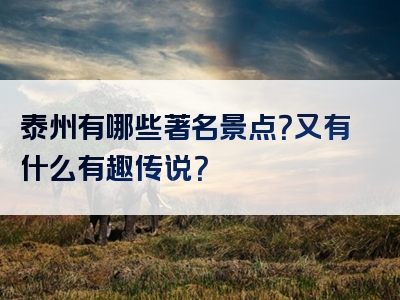 泰州有哪些著名景点？又有什么有趣传说？