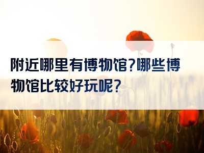 附近哪里有博物馆？哪些博物馆比较好玩呢？