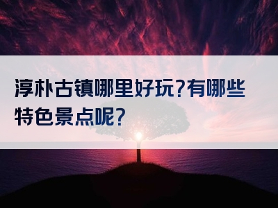 淳朴古镇哪里好玩？有哪些特色景点呢？