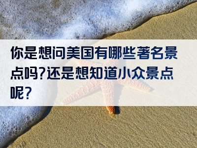 你是想问美国有哪些著名景点吗？还是想知道小众景点呢？