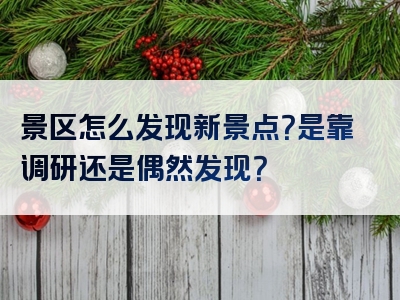 景区怎么发现新景点？是靠调研还是偶然发现？