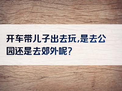 开车带儿子出去玩，是去公园还是去郊外呢？