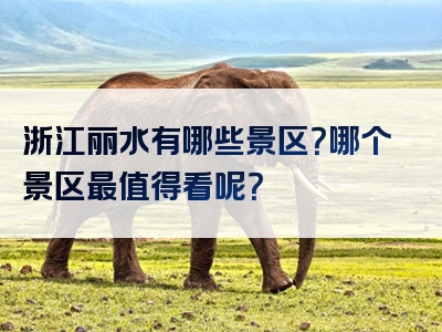 浙江丽水有哪些景区？哪个景区最值得看呢？