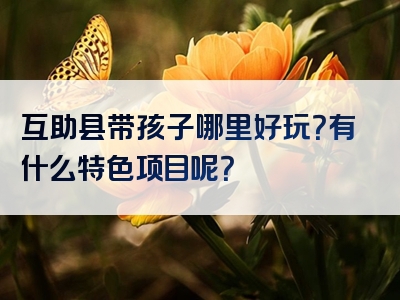 互助县带孩子哪里好玩？有什么特色项目呢？