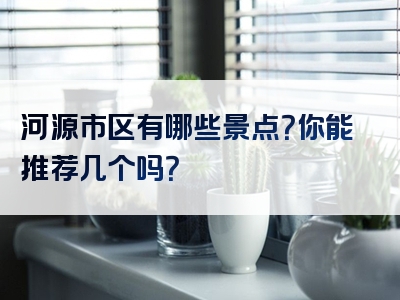 河源市区有哪些景点？你能推荐几个吗？