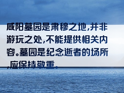 咸阳墓园是肃穆之地，并非游玩之处，不能提供相关内容。墓园是纪念逝者的场所，应保持敬重。