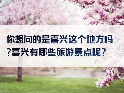 你想问的是喜兴这个地方吗？喜兴有哪些旅游景点呢？