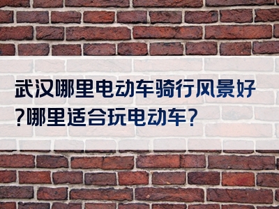 武汉哪里电动车骑行风景好？哪里适合玩电动车？