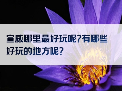 宣威哪里最好玩呢？有哪些好玩的地方呢？
