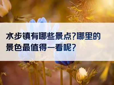 水步镇有哪些景点？哪里的景色最值得一看呢？