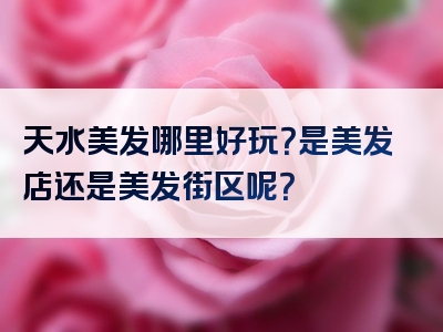 天水美发哪里好玩？是美发店还是美发街区呢？