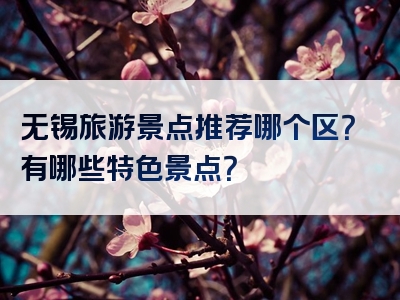 无锡旅游景点推荐哪个区？有哪些特色景点？