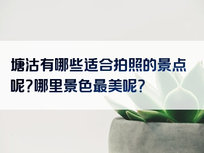 塘沽有哪些适合拍照的景点呢？哪里景色最美呢？