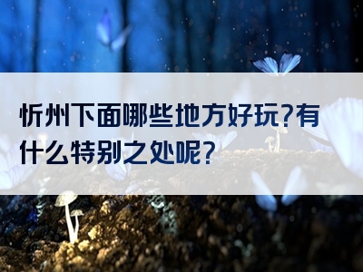 忻州下面哪些地方好玩？有什么特别之处呢？