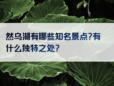 然乌湖有哪些知名景点？有什么独特之处？