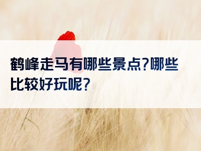 鹤峰走马有哪些景点？哪些比较好玩呢？