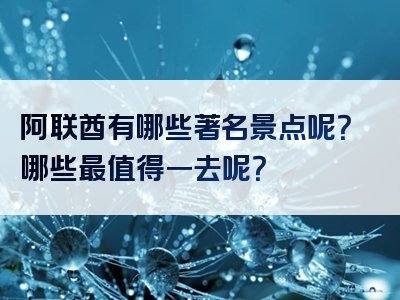 阿联酋有哪些著名景点呢？哪些最值得一去呢？