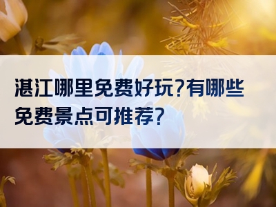 湛江哪里免费好玩？有哪些免费景点可推荐？