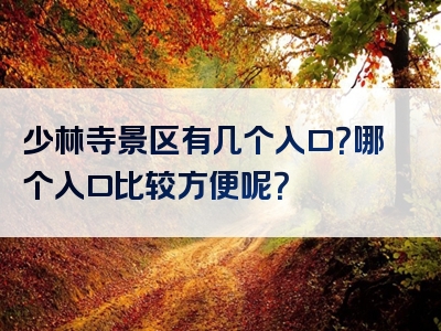 少林寺景区有几个入口？哪个入口比较方便呢？