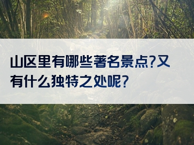 山区里有哪些著名景点？又有什么独特之处呢？