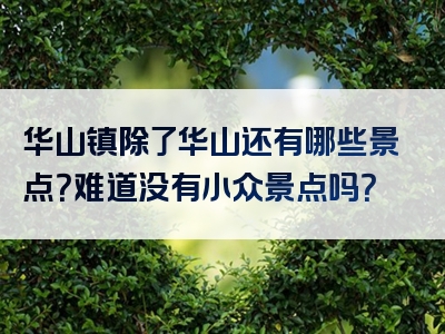 华山镇除了华山还有哪些景点？难道没有小众景点吗？