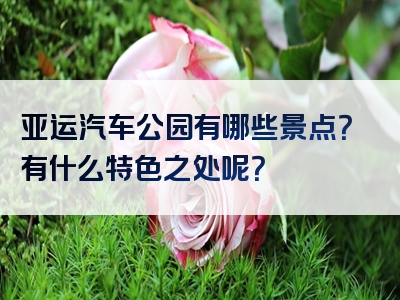 亚运汽车公园有哪些景点？有什么特色之处呢？