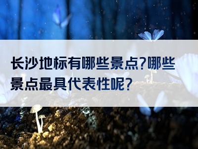 长沙地标有哪些景点？哪些景点最具代表性呢？