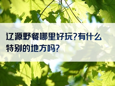 辽源野餐哪里好玩？有什么特别的地方吗？