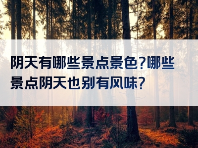 阴天有哪些景点景色？哪些景点阴天也别有风味？