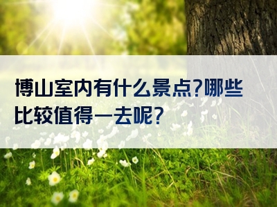 博山室内有什么景点？哪些比较值得一去呢？