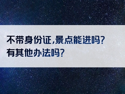 不带身份证，景点能进吗？有其他办法吗？