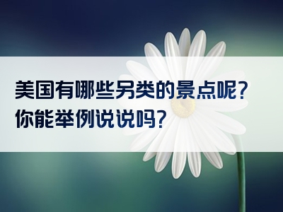 美国有哪些另类的景点呢？你能举例说说吗？