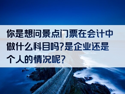 你是想问景点门票在会计中做什么科目吗？是企业还是个人的情况呢？