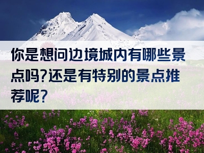 你是想问边境城内有哪些景点吗？还是有特别的景点推荐呢？