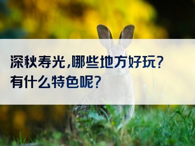 深秋寿光，哪些地方好玩？有什么特色呢？