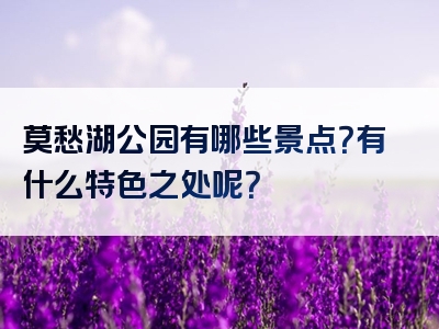 莫愁湖公园有哪些景点？有什么特色之处呢？