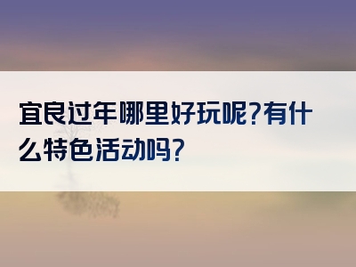 宜良过年哪里好玩呢？有什么特色活动吗？