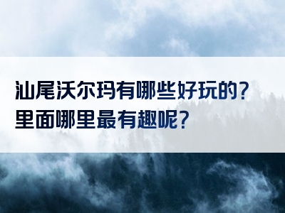 汕尾沃尔玛有哪些好玩的？里面哪里最有趣呢？