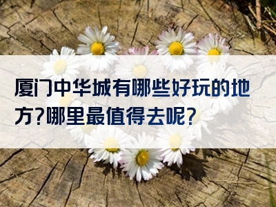 厦门中华城有哪些好玩的地方？哪里最值得去呢？