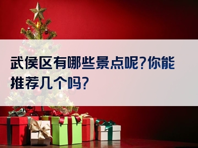 武侯区有哪些景点呢？你能推荐几个吗？