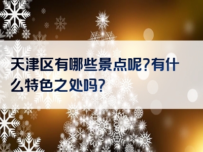 天津区有哪些景点呢？有什么特色之处吗？