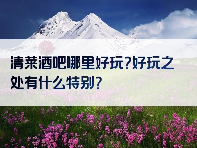 清莱酒吧哪里好玩？好玩之处有什么特别？