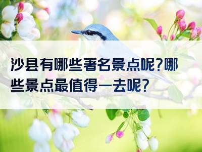 沙县有哪些著名景点呢？哪些景点最值得一去呢？