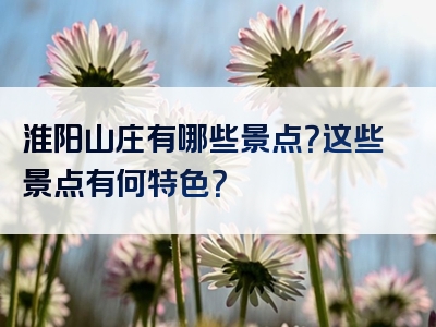 淮阳山庄有哪些景点？这些景点有何特色？